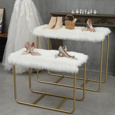 1pc Counter MATS White Blankets Plush Carpets Shelves Exhibition Stands Clothing Stores Window Decorations Acrylic Fibers