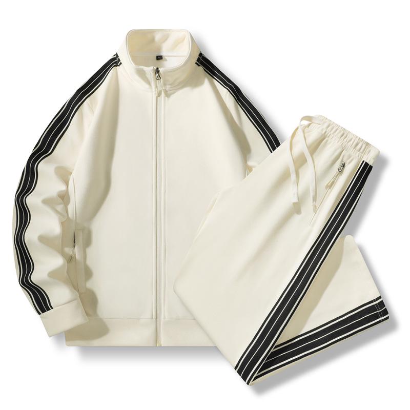 Striped Women s Sports Set: Spring/Autumn Cardigan Hoodie & Pants M абрикосовый