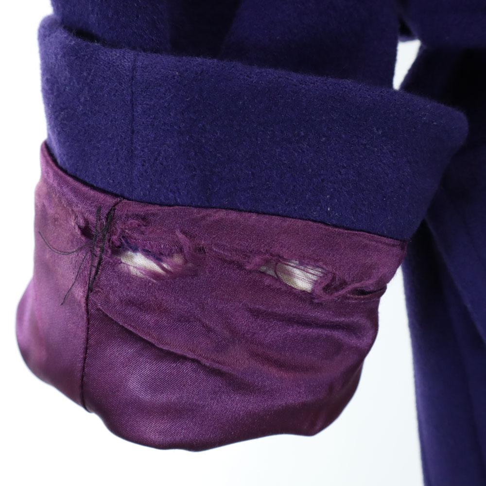 CELINE French Angora Cashmere Blend Old Ulster coat 38 purple Women Used