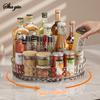 1PC Seasoning Rotating Storage Rack - Multi-Functional Kitchen Storage Shelf - Dish Tray For Storing Seasonings