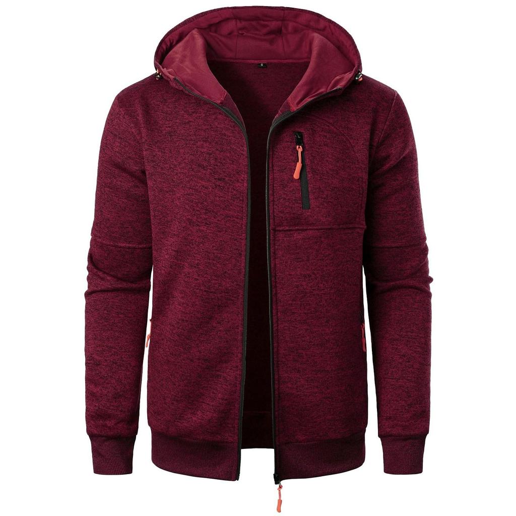 Men's Spring Autumn Hooded Thin Velvet Loose Large Size Sweater Jacket Cardigan Top Jacket