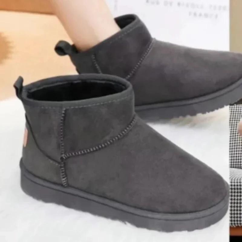 Fashion Female Shoes Plus Warm Padded Ladies Snow Boots Elegant With Low Heels On Slip New In Demi-season Spring Autumn Plush Sale Hot