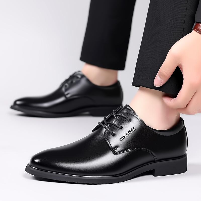 Fashion New Leather Men Oxfords Shoes All-match Lace Up Italian Mens Casual Shoes Versatile Formal Dress Footwear Business Derby Shoes