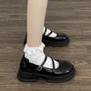 Pantofi Mary Jane cu platformă groasă de modă pentru femei, din piele lăcuită, cu cataramă dublă, pantofi cu curele la gleznă Woman2024, pantofi Lolita de primăvară, Y2K