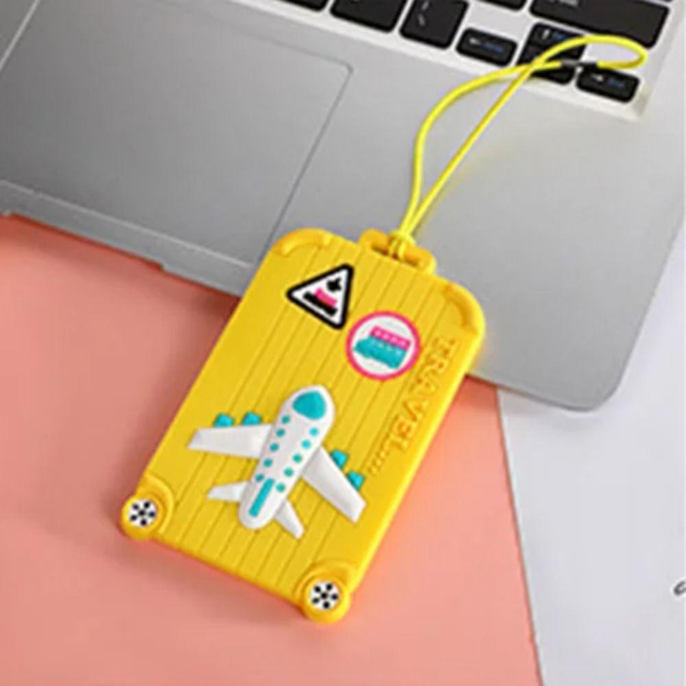 

Модні туристичні аксесуари Силіконові бирки для валіз Нові ПВХ бирки для багажу жовтий