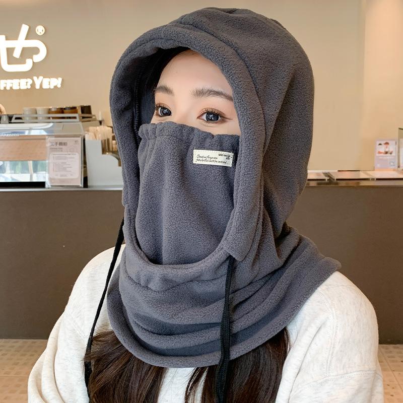 Winter Velvet Thickened Mask Mask Scarf Hat Integrated Windproof and Cold Cycling Warm Headgear Men and Women Face Protection