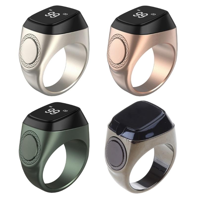 0.49" OLED-Display Electronic Digital Counter Prayer Smart Counter Ring Time-Reminder Muslims Gift Wearable Devices
