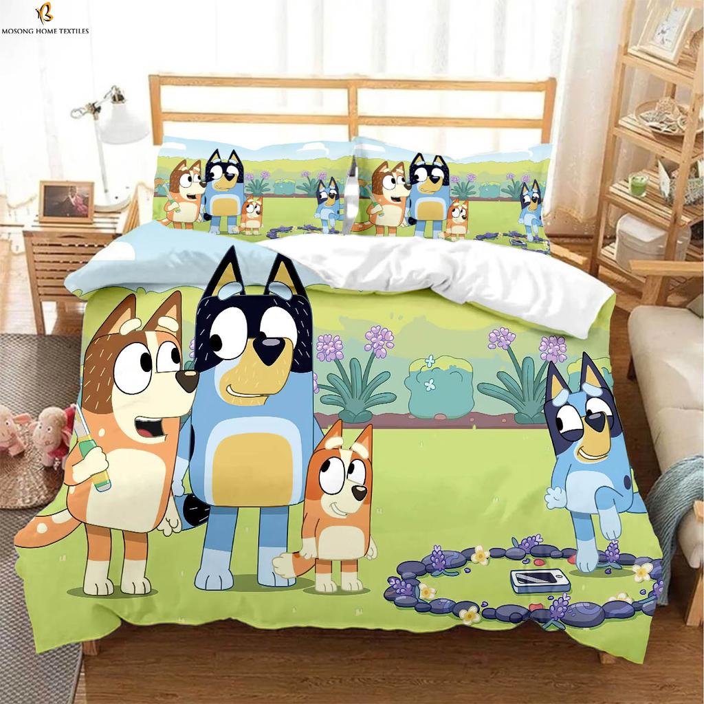Children's Bedding Set Animated Cartoon Duvet Cover Anime Pillowcase Comfortable Bed Set Full Size Single Bed Double Bed