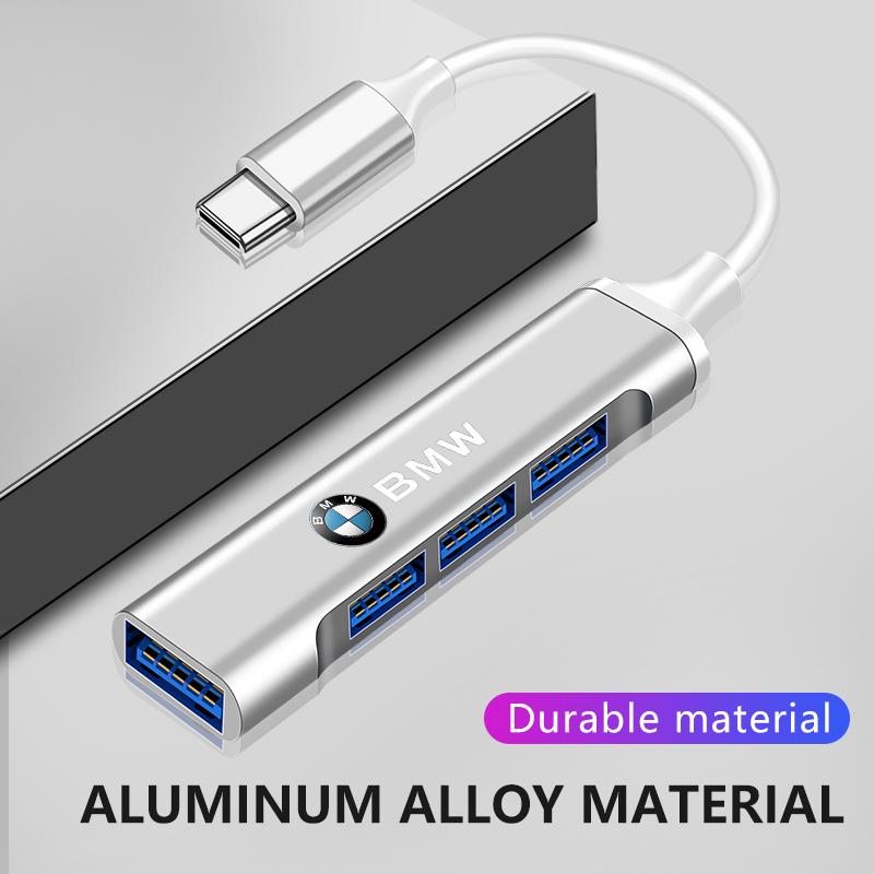 1Pc Type-C Turn USB Adapter Multi Port Distributor Hub For BMW F20 F40 F22 F30 E90 F32 F10 F06 F07 F46 M3 M4 M5 E60 Z4 G20