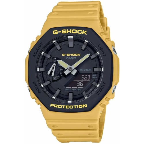 

Casio G-Shock GA-2110SU-9A Carbon Core Guard Men s Watch, Yellow, Analog-Digi, Utility Color