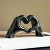 Heart Hand Gesture Sculpture With Resin Material For Wedding And Party Decor