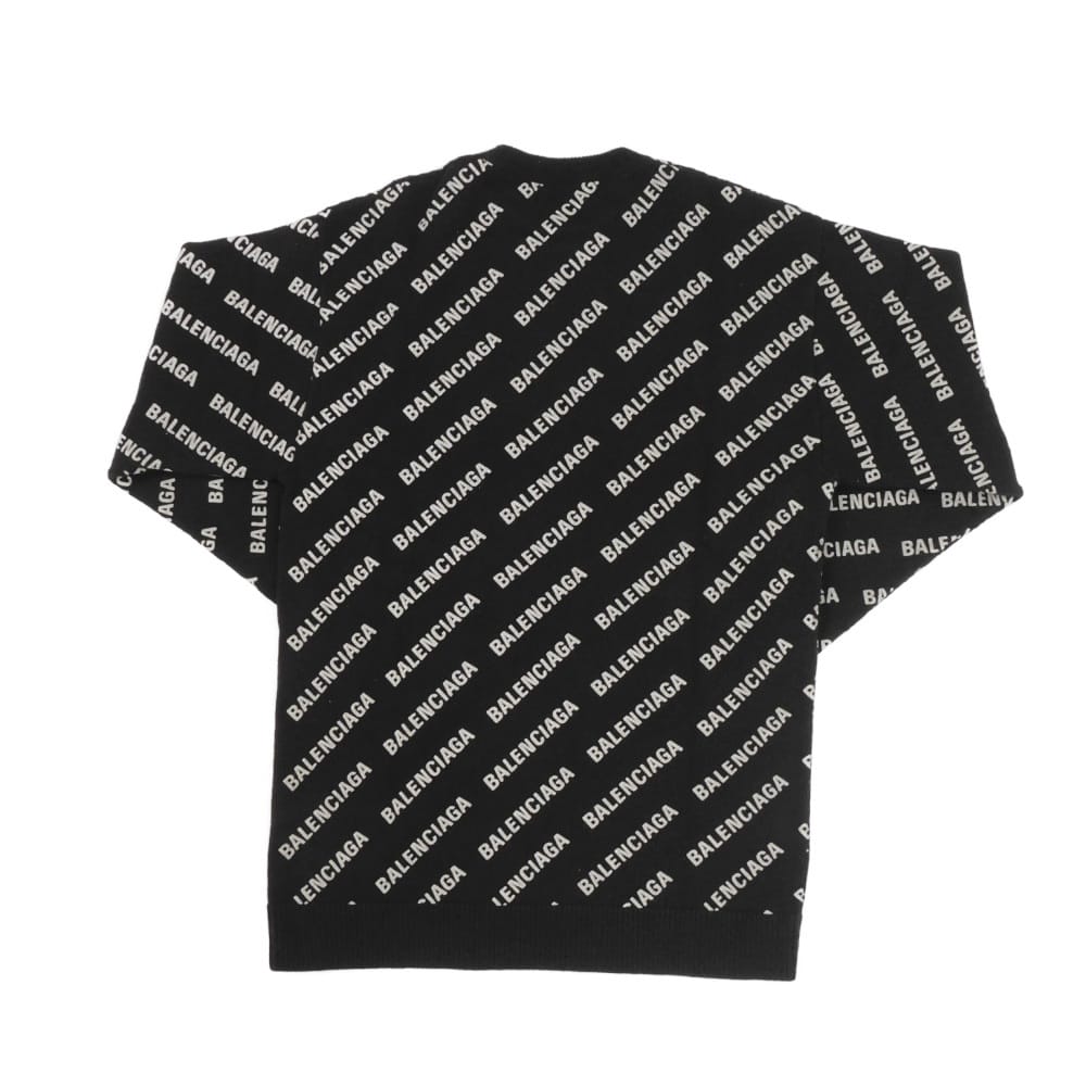 Used 11221 All-Over Logo Print Crew Neck 702959 T4127 1000 7840 All-Over Print Cashmere Wool XS 170/88A Unused Black