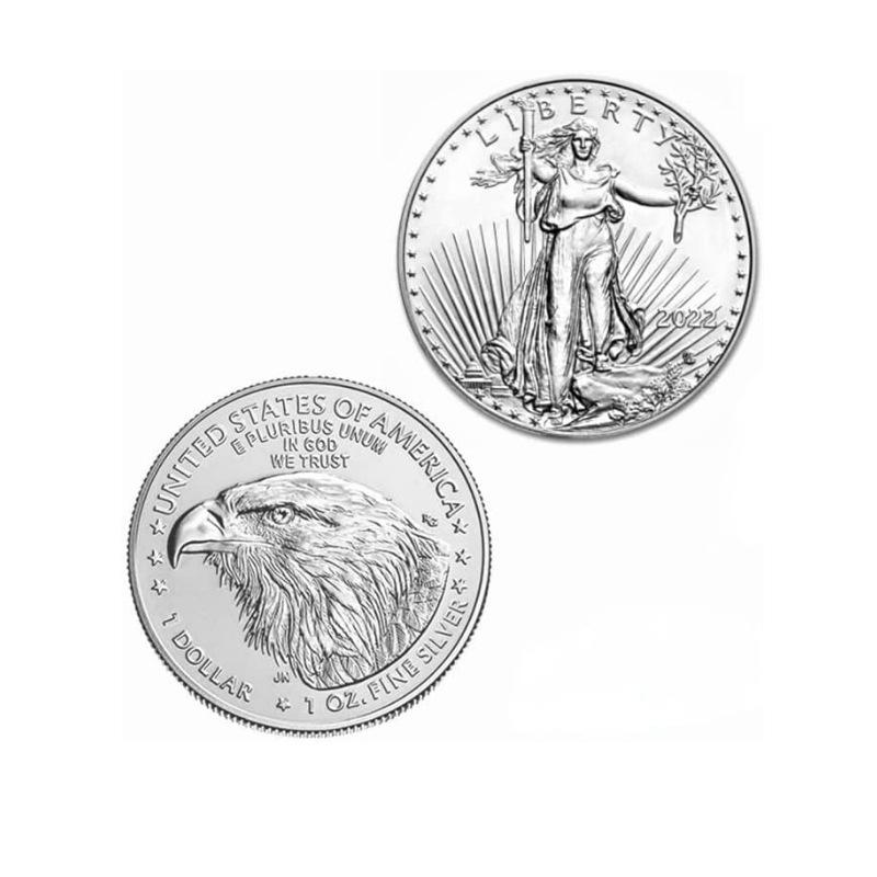 Statue of Liberty Commemorative Coin, Commemorative Medal, Coin, Eagle Ocean Gold and Silver Commemorative Coin, Christmas Gift, Stocking Stuffers