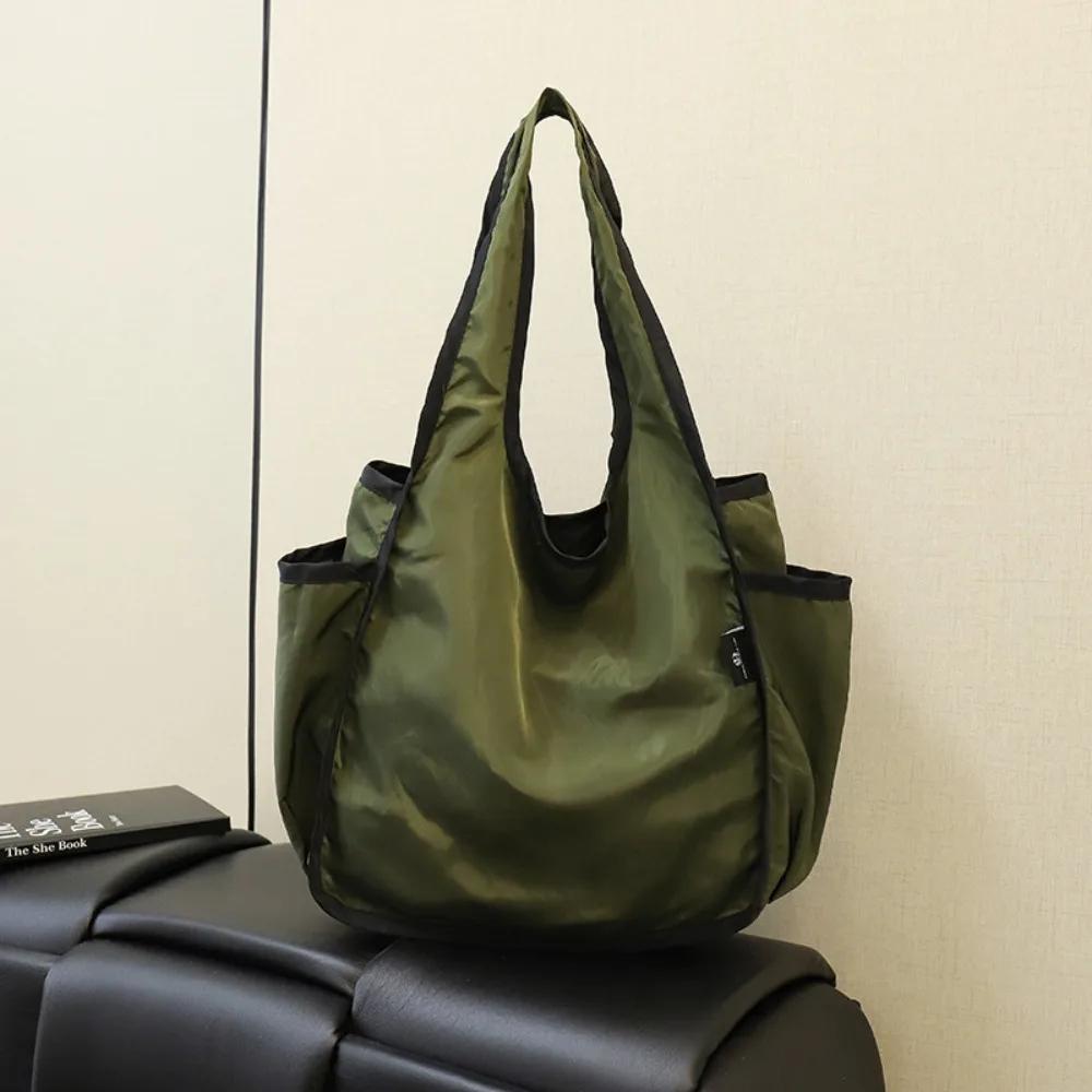 Large Capacity Lady Tote Bag Foldable Thickening Shopping Bag Lightweight Handbag Double-layer Shoulder Bag for Women