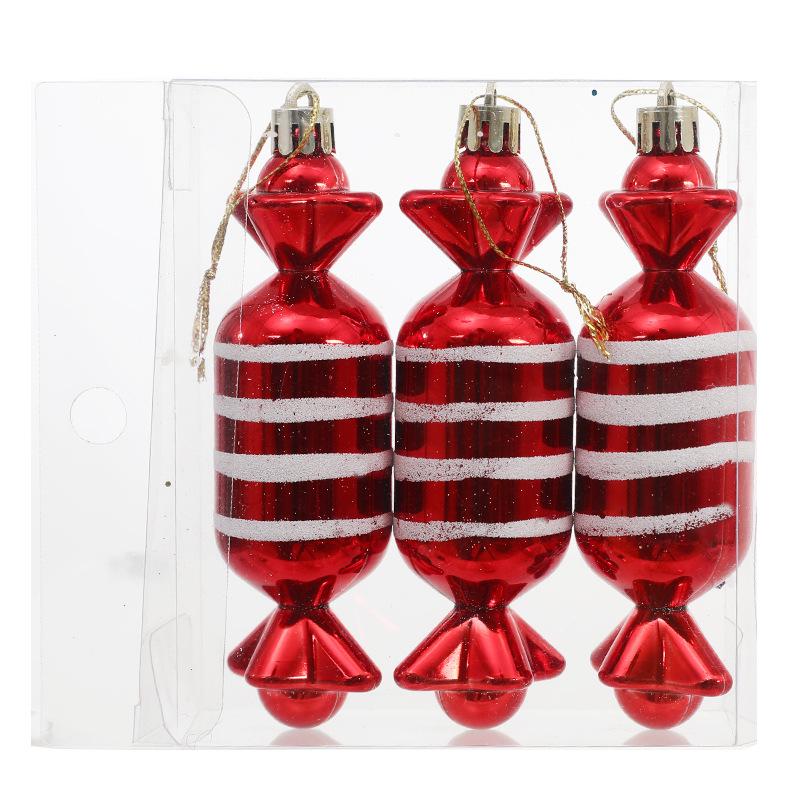 Hand-Painted Flat Candy Christmas Tree Ornament Set