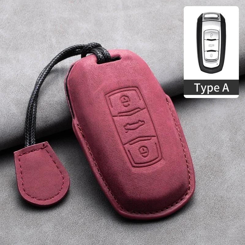 Leather Car Remote Key Case Cover for Geely for Geely Coolray X6 X7 EX7 Emgrand Global Hawk GX7 Kulrey GT GC9 Atlas Boyue NL3