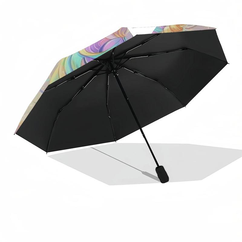 1pc Unicorn Name custom umbrella Automatic Open/Close, 8-Rib Durable Frame Customizable Name/Text, Portable & Stylish for , 1037L