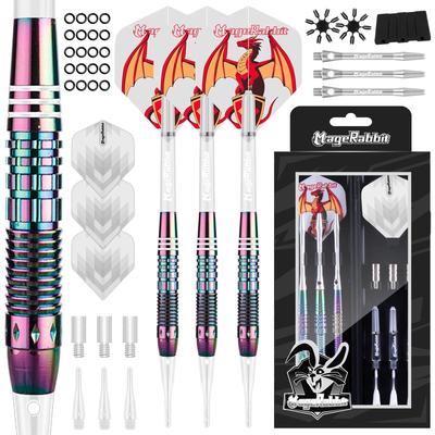 MageRabbit 18g Pure Copper Soft Tip Darts, 2BA Dart Set with High Friction for Beginners