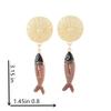 Red Dripping Oil Marine Animal Fish Pendant Seaside Earrings Personalized Vacation Style Earrings