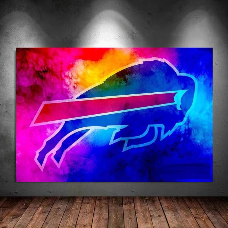 Buffalo Bills Logo 100% Round Full Drill 5D DIY Diamond Painting Embroidery Cross Stitch Rhinestone Décor