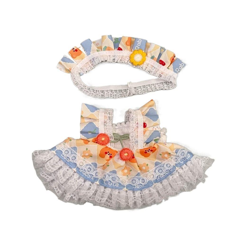 

OB11 Doll Dresses 20cm Cotton Doll Mini Princess Skirt Cute Doll Clothes Set Plush Toy Type M