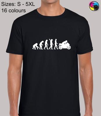 Evolution Of Motorbike Cool Biker Regular Fit T-Shirt Top TShirt Tee for Men