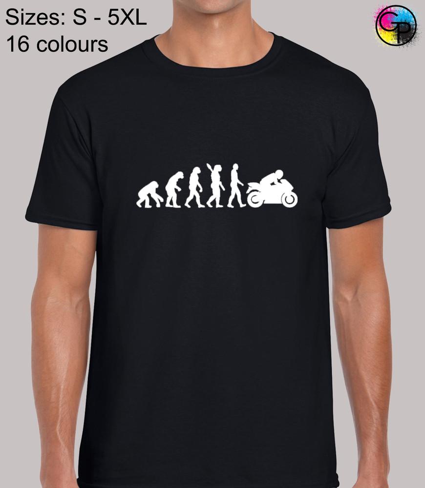 Evolution Of Motorbike Cool Biker Regular Fit T-Shirt Top TShirt Tee for Men