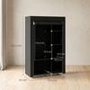 Fabric Wardrobe w/ Shelves Hanging Rail Foldable Wardrobe Black