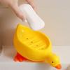 Niedliche kleine Entenförmige Seifenschale Selbstentwässernde Seifenablage Badezimmer Waschbecken Seifenkasten für Dusche Badezimmer Küchenspüle Seifenablage