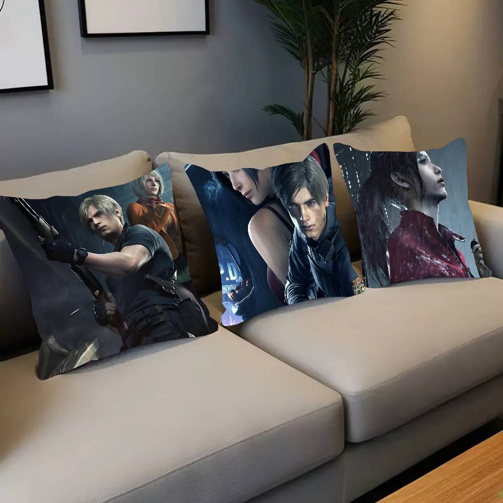 Game R-Resident Leon Kennedy Evil Pillow Case Square Pillow Bedroom Sofa Leisure Comfort Cushion Car Living Room Home Decoration