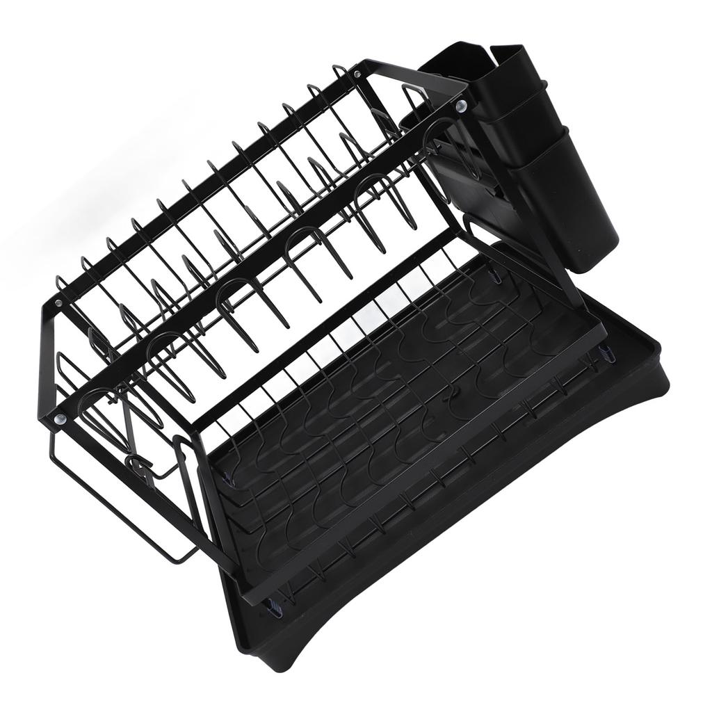 Dish Drying Rack Iron Multipurpose 2 Tier Cutlery Holder Small Dinnerware Drainer Chopsticks Cutlery Countertop Drying