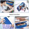 Dragon Ball Blue Double-Layer Pencil Case for Students, Goku Merchandise, Large Capacity, Wear-Resistant.