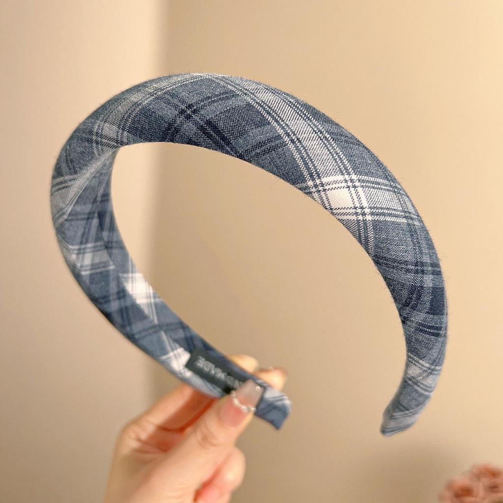 Korean Retro Plaid Headband - Women's 2025 Light Luxury, Versatile, High Skull Comfort