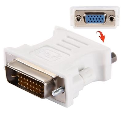 Adaptador DVI 24+1 Pin Macho a VGA 15Pin Hembra(Blanco)