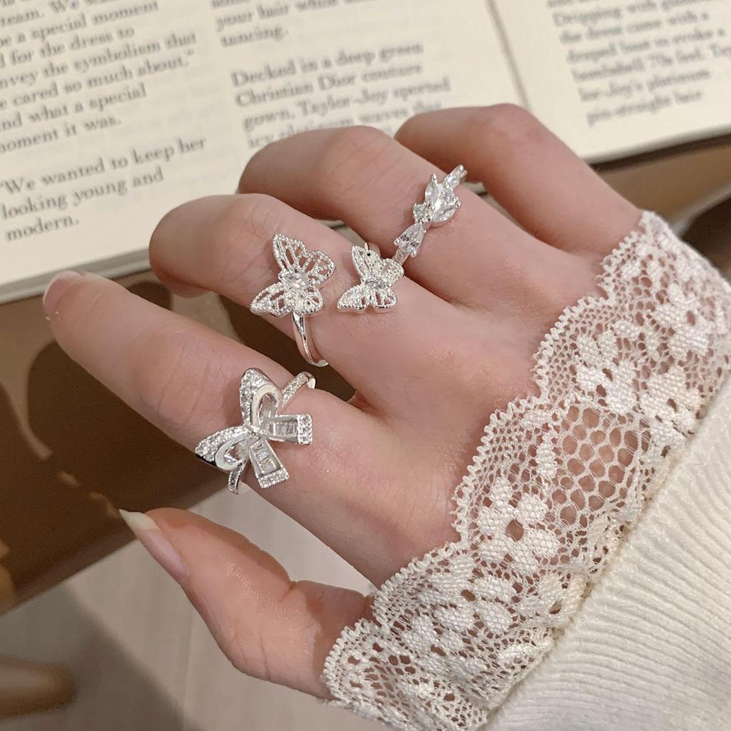 Elegant Adjustable Bow Ring for Women - Fashionable & Versatile Index Finger Accessory