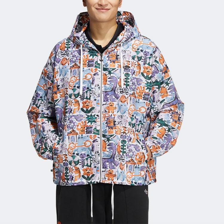 adidas Chaquetas de Punto Originals COL AOP Blanco Naranja Morado Unisex HR6438