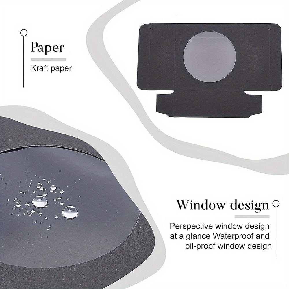 30 piezas Cajas de Papel Kraft Plegables con Ventana Transparente Cajas de Papel Cuadradas Negras Caja de Embalaje para Regalos Cajas Caseras Cajas para Embalaje de Regalos