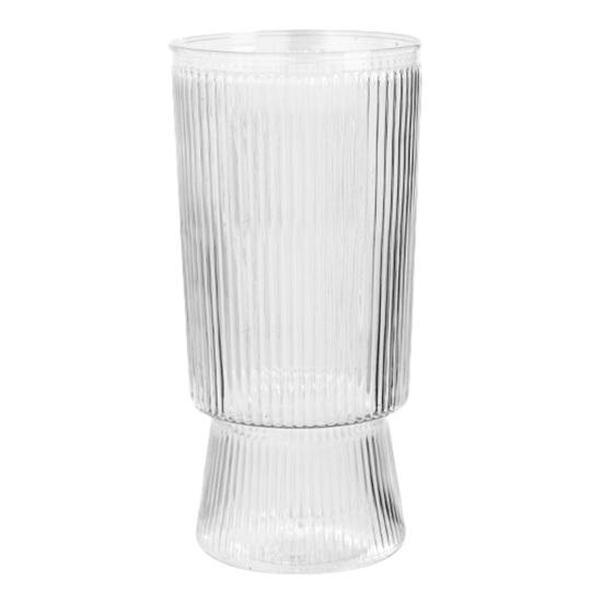 Hydroponic Flower Vase Transparent Vertical Grained Glass Design Vase Reusable PET Modern Nordic Style Vase for Flowers Pothos