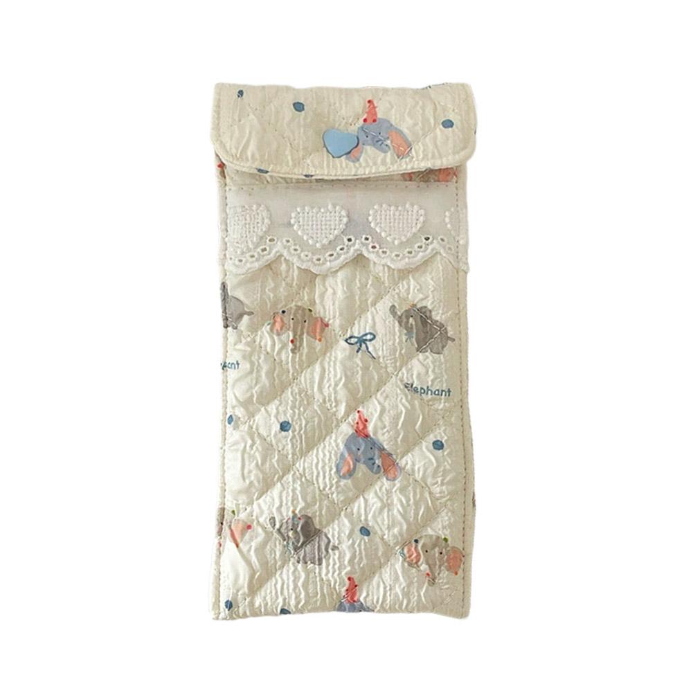 Niedliches Cartoon Weiches Brillenetui Doppelbrillenetui Sonnenbrillen Reisebeutel Floraler Quetschverschluss Haltertasche Brillentasche für Damen