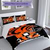 3pcs Cincinnati Bengals LOGO Duvet Cover Set, Includes 1 Duvet Cover and 2 Pillowcases,Skin-Friendly&Comfortable Fabric,Suitable Bedding Sets