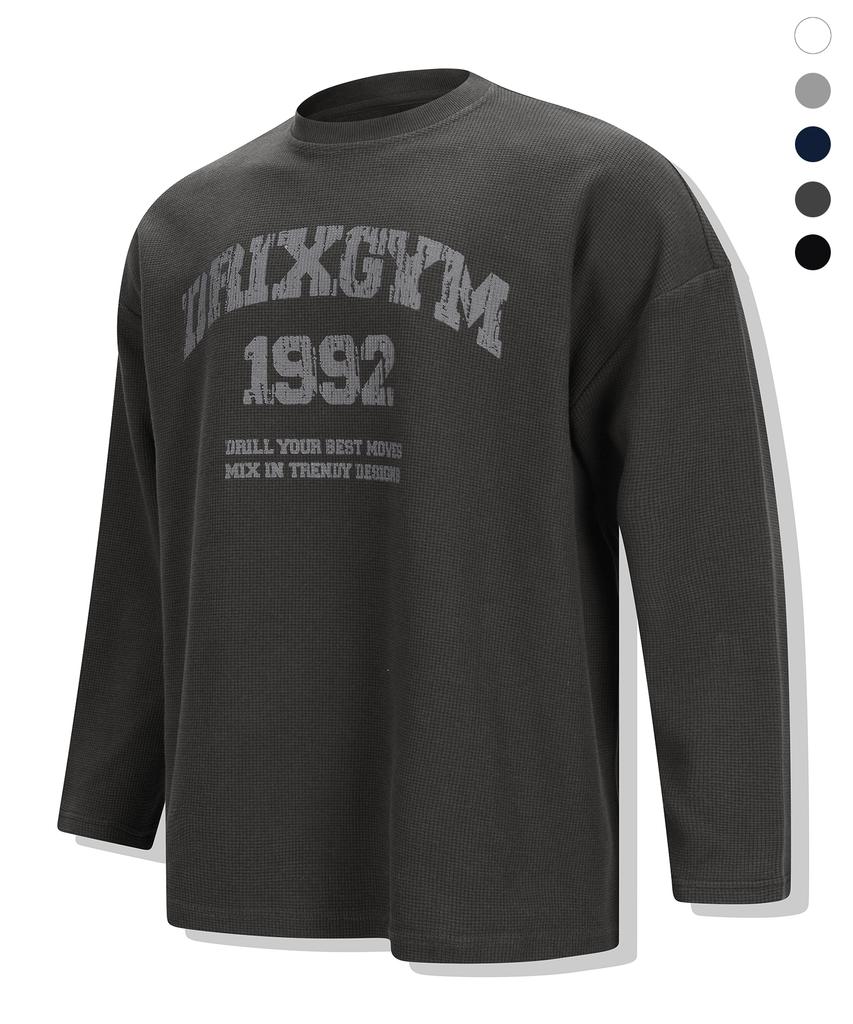 DRIX Waffle Graphic Oversized Long Sleeve_5 Colors