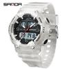 Orologio da polso sportivo multifunzione SANDA unisex con doppio display