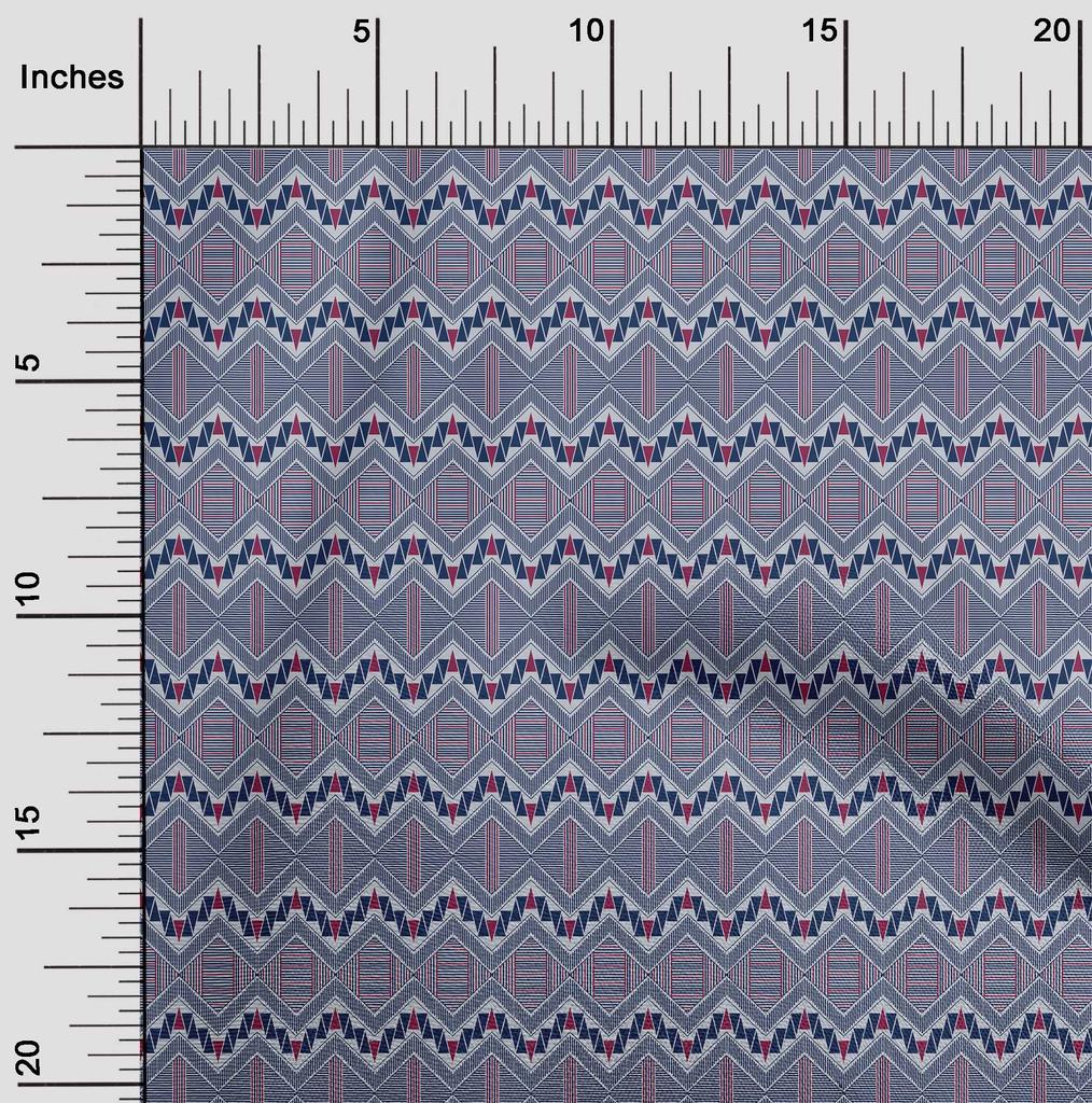 oneOone Cotton Flex Fabric Chevron & Triangle Geometric A  Printed Craft Fabric BTY 40 Inch