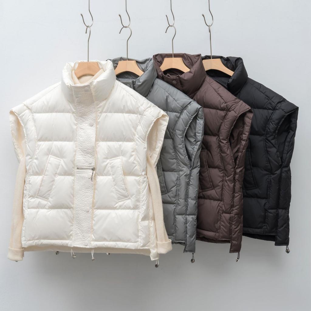 Stand Up Collar Down Vest Down Vest Sleeveless Down Jacket Women's Thick Warm Versatile Jacket Trend