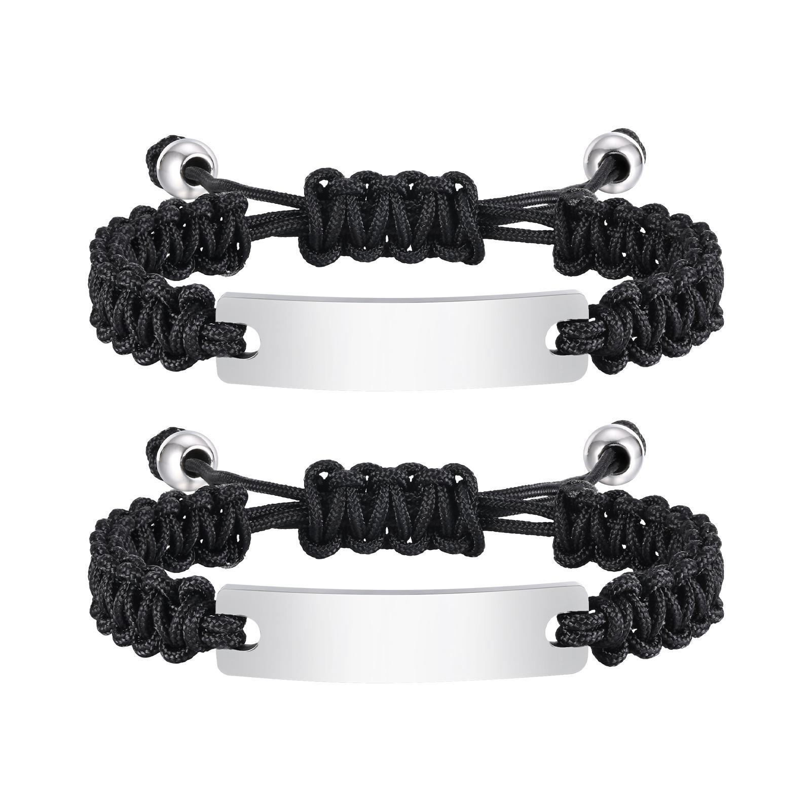 

Vnox Personalized Valentines Day Gift for Couples, Adjustable Braided Woven Rope Bracelets, Love Promise Bracelets for Wife Her