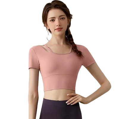 Wzhiming Yoga Short Elegant Short Perfect for Ballet and Short Sleeves Top, Cupped, Sleeve, Wear, Length, Dance, Moisture-Wicking, Quick-Drying, (M,