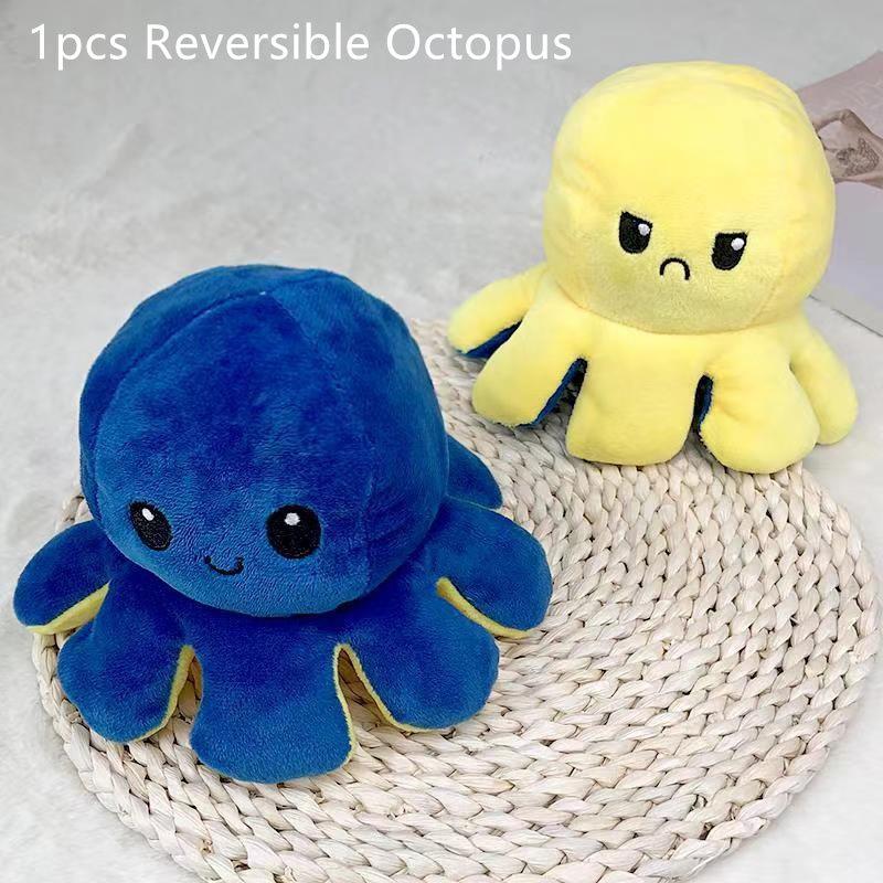 Adorable Double-sided Flip Reversible Octopus Plush Toy For Kids Soft And Cuddly Marine Life Stuffed Animal