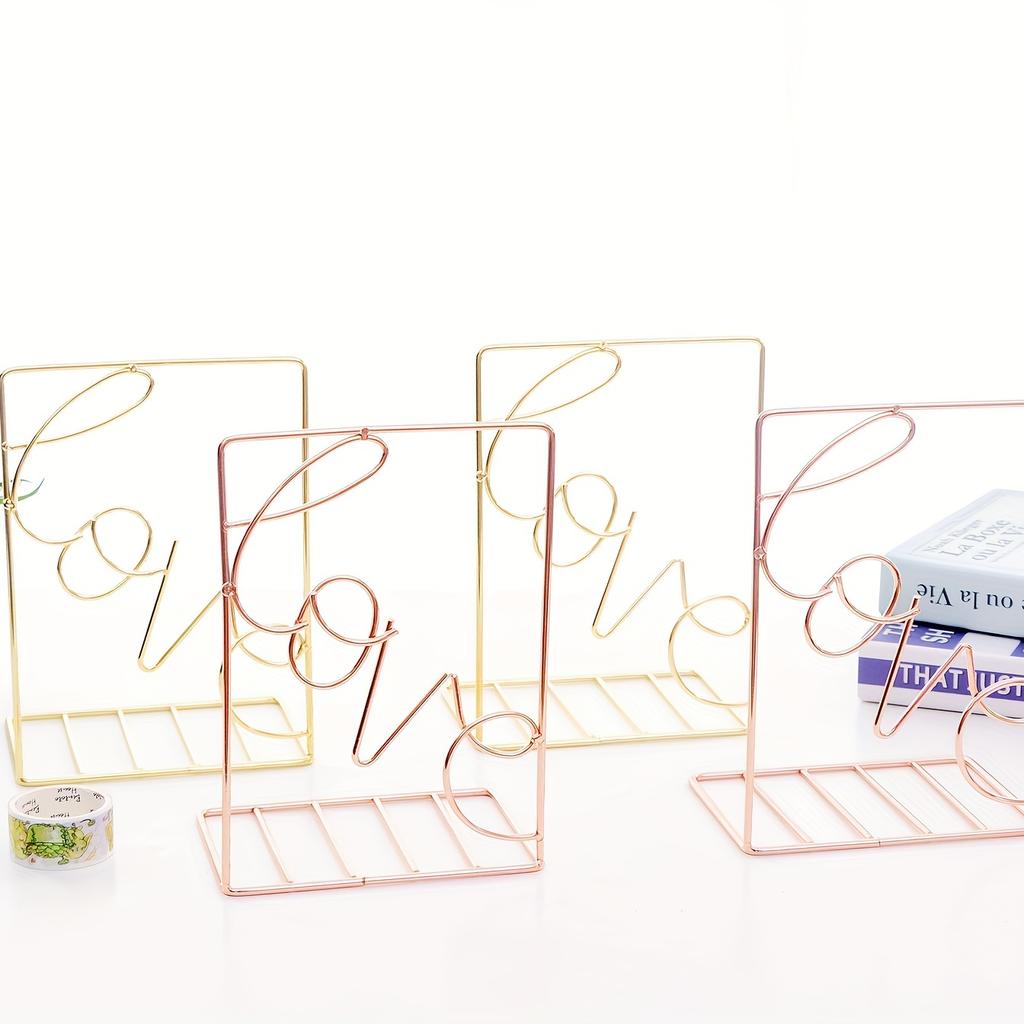 2 Pcs Metal Telescopic Bookstands - Doubling As Desktop Storage Racks,Ideal for Home Background Decoration In Family Studies,Living Rooms and Bedrooms