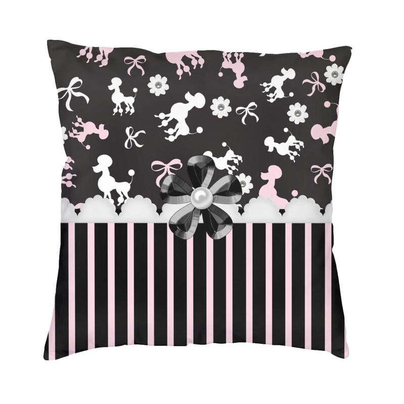 Husă de pernă cu grafică Pudel de lux 50*50 cm Poliester Pudel Dog Lover Husă de pernă pentru sufragerie Lenjerie de pat Canapea
