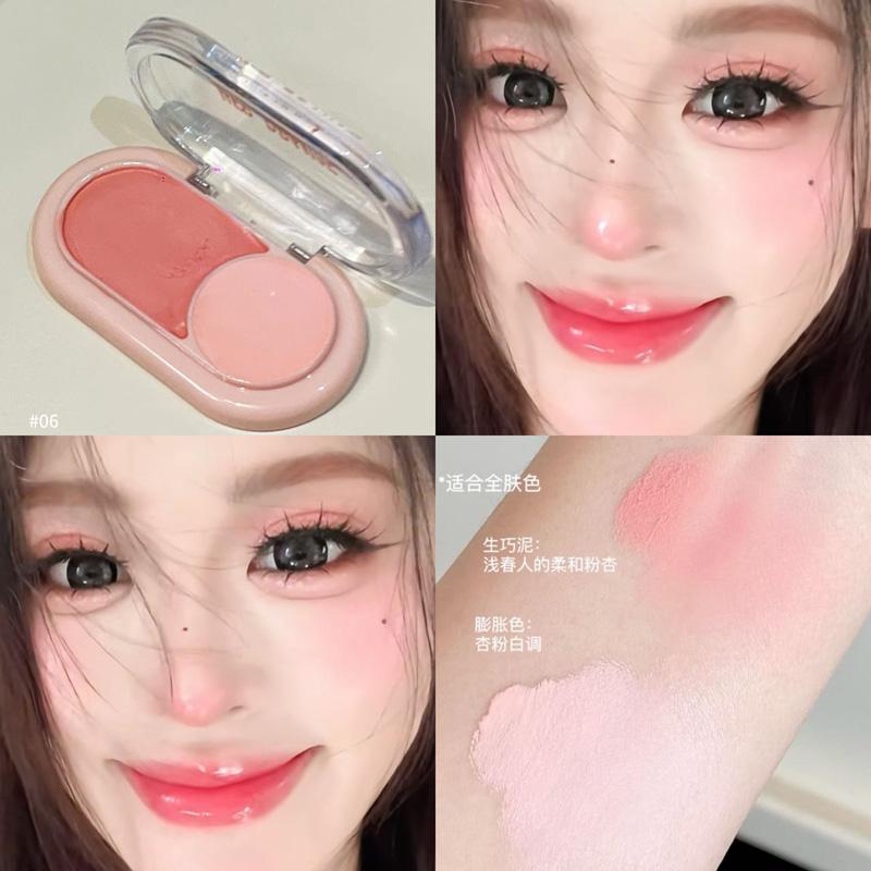 Dual- Blush Cream, Moisturizing Matte Finishwith Expanding and Contracting Shades, Long-lasting, Natural Blush Cream